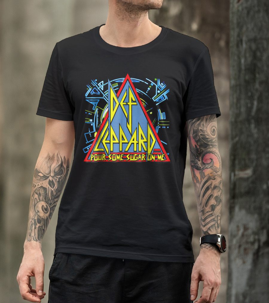 Def Leppard Pour Some Sugar On Me Triangular T-Shirt