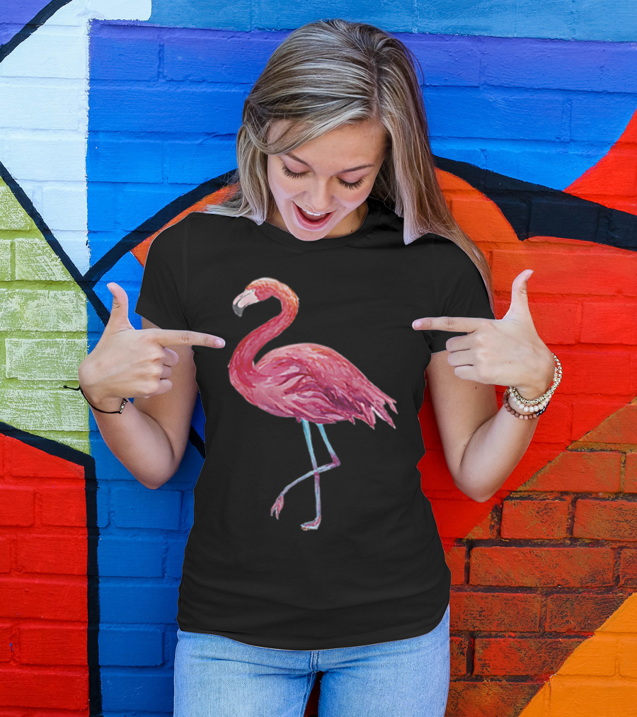 Flamingos Watercolor Bird T-Shirt