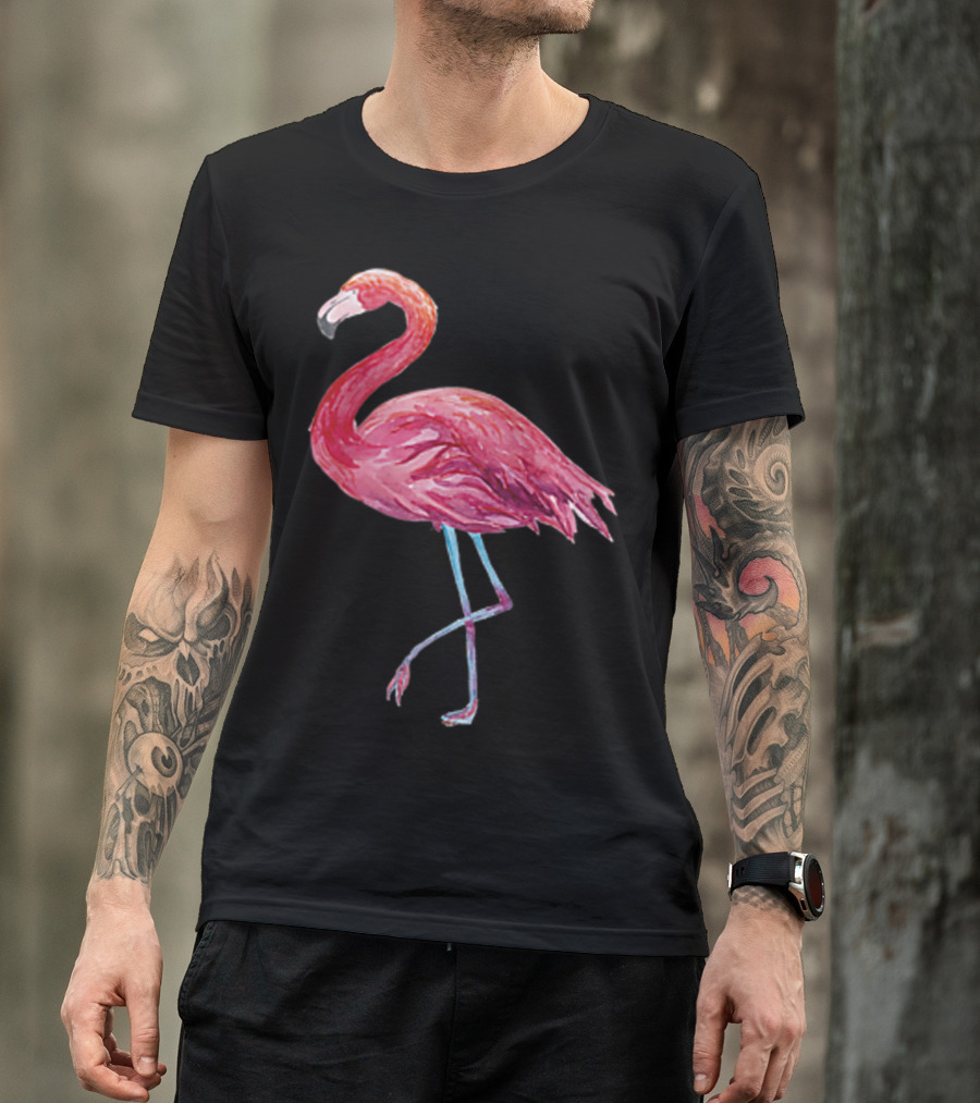Flamingos Watercolor Bird T-Shirt