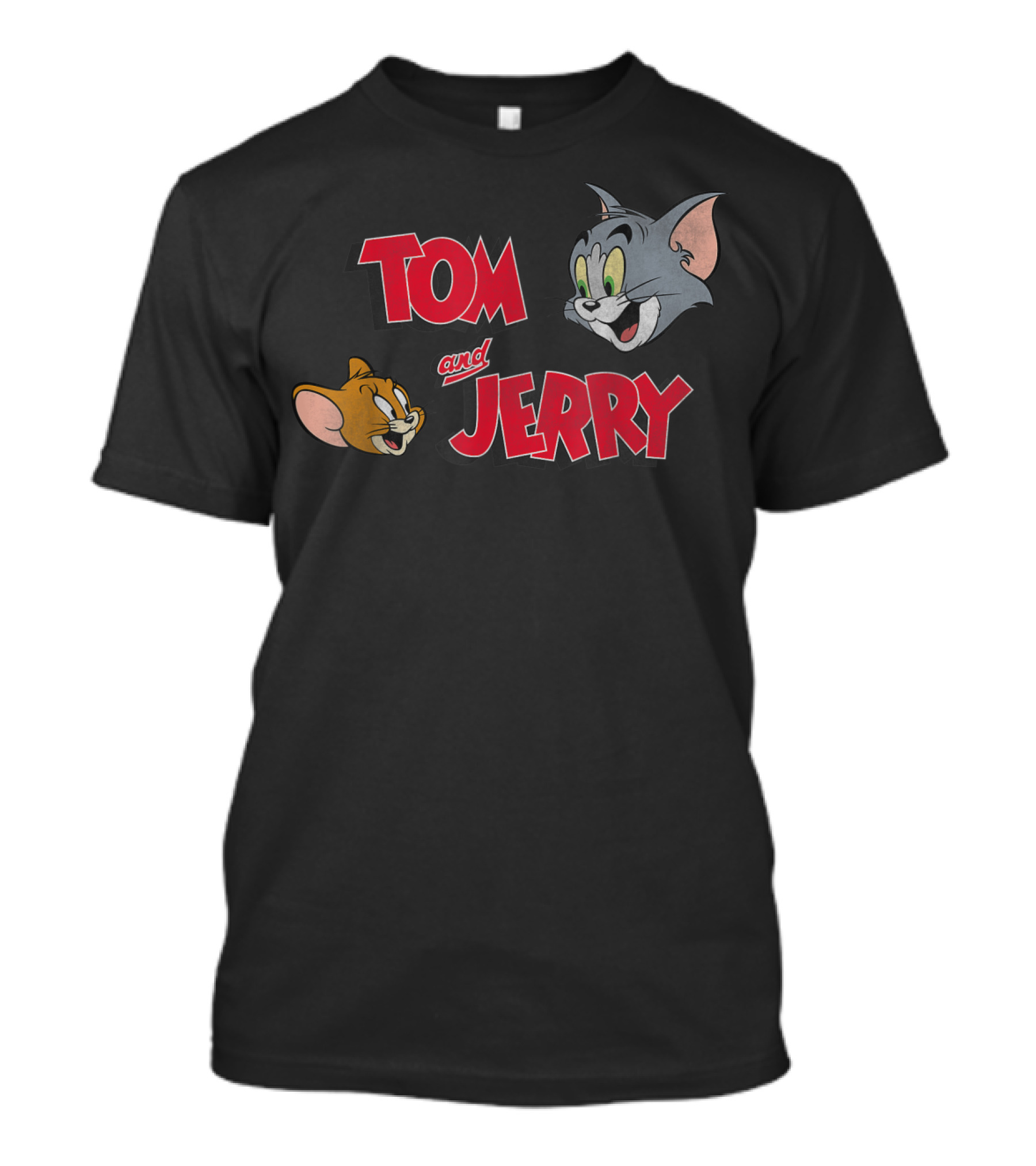 Hanna Barbera Tom And Jerry Retro Cartoon Faces T-Shirt
