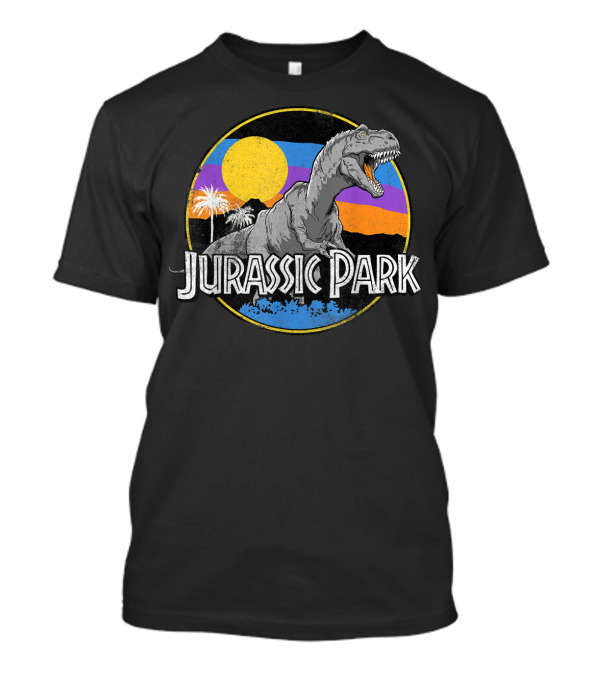 Jurassic Park T-Rex Sunset Circle T-Shirt