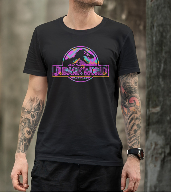Jurassic World Vibrant Purple Boho Geometric Dinosaur T-Shirt