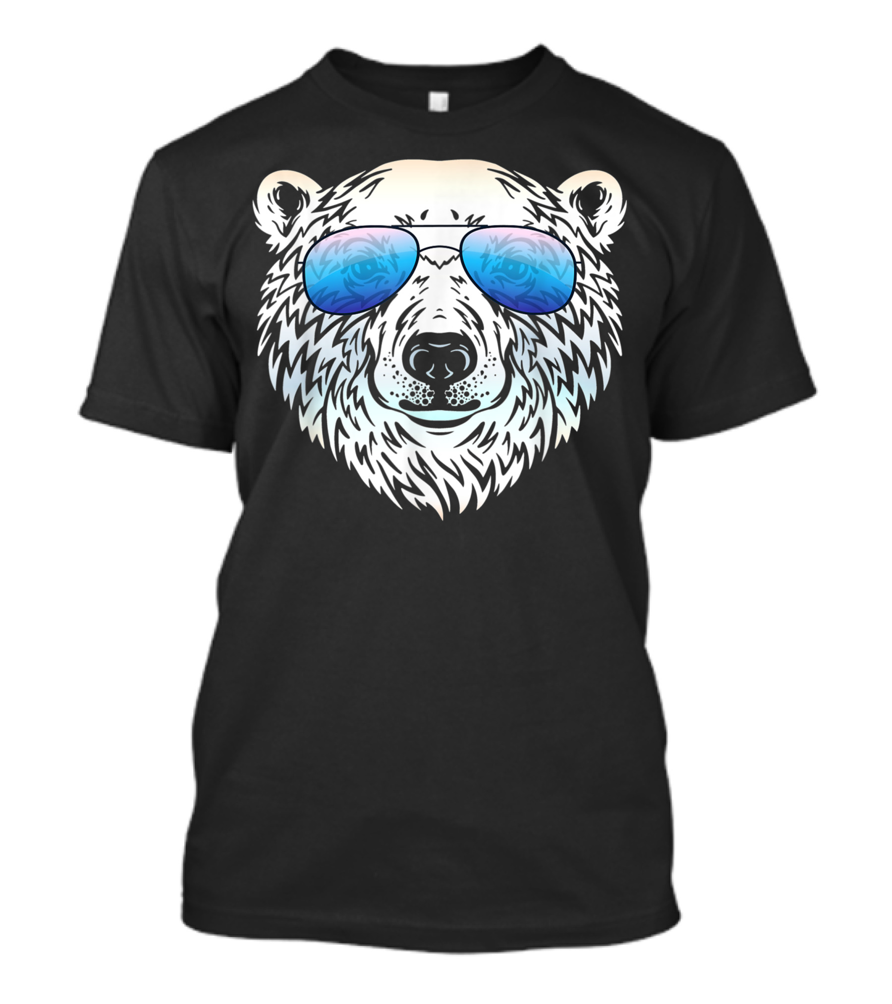 Mega Cool Polar Bear With Blue Sunglasses T-Shirt