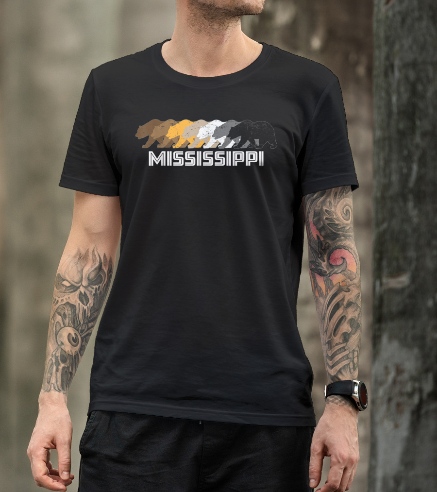 Mississippi Gay Bear Pride Rainbow T-Shirt