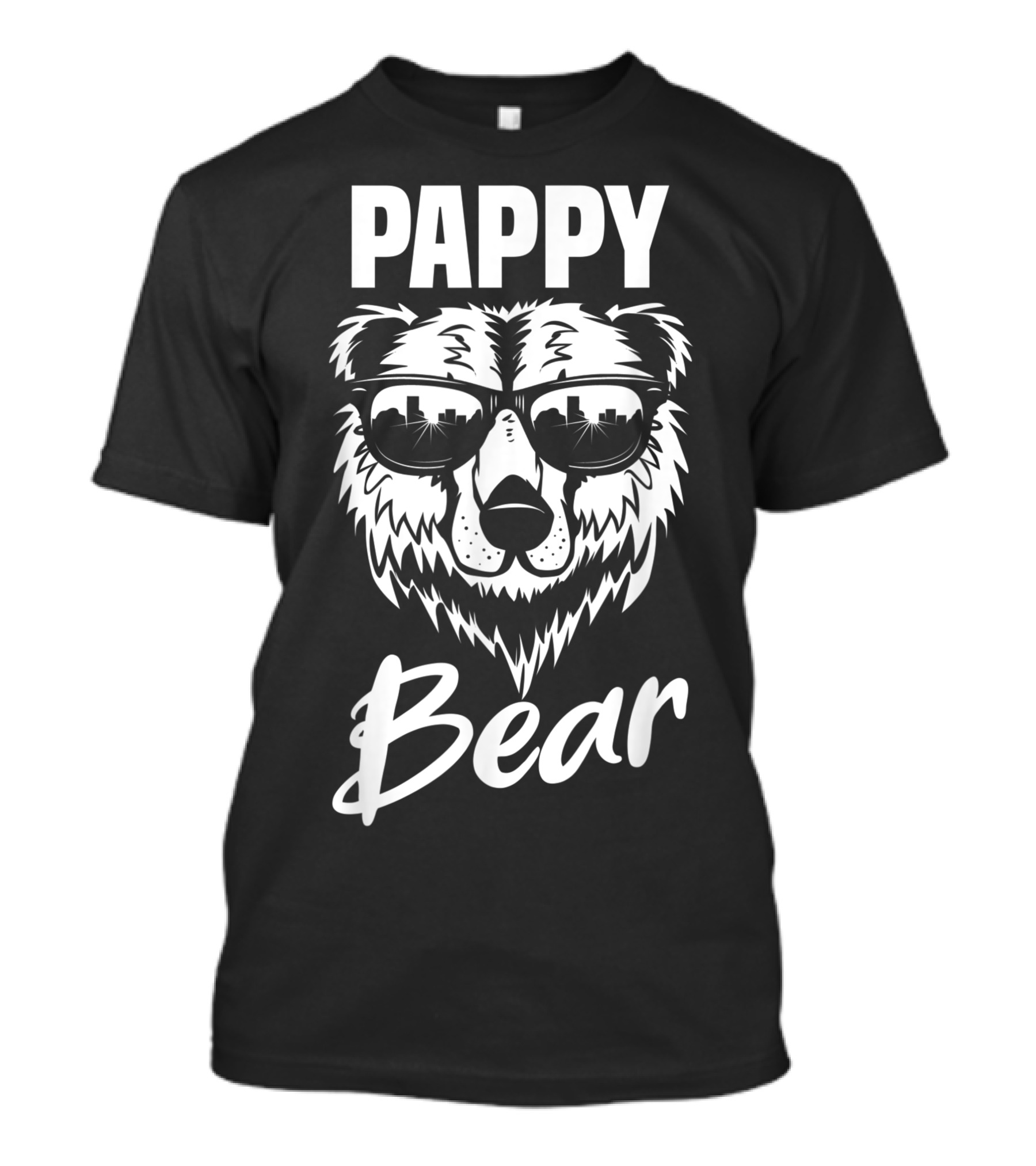 Pappy Bear With City Skyline Reflection Cool Sunglasses T-Shirt