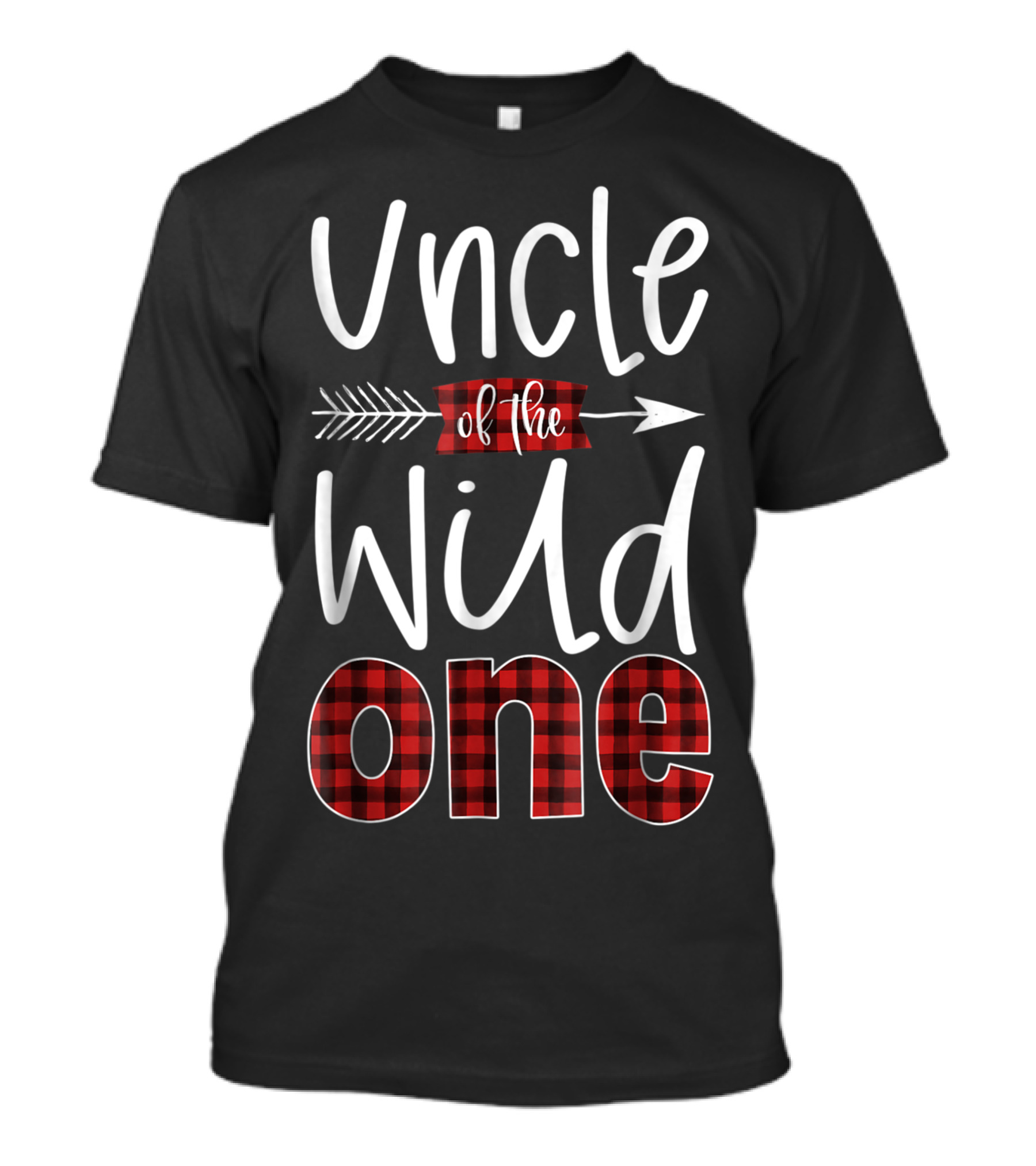 Uncle Of The Wild One Plaid Lumberjack 1st Birthday Arrow T-Shirt