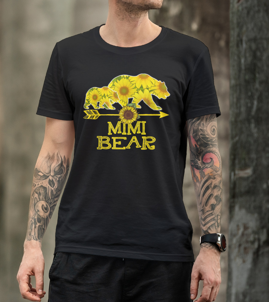 Mimi Bear Sunflower Arrow Mother Father T-Shirt