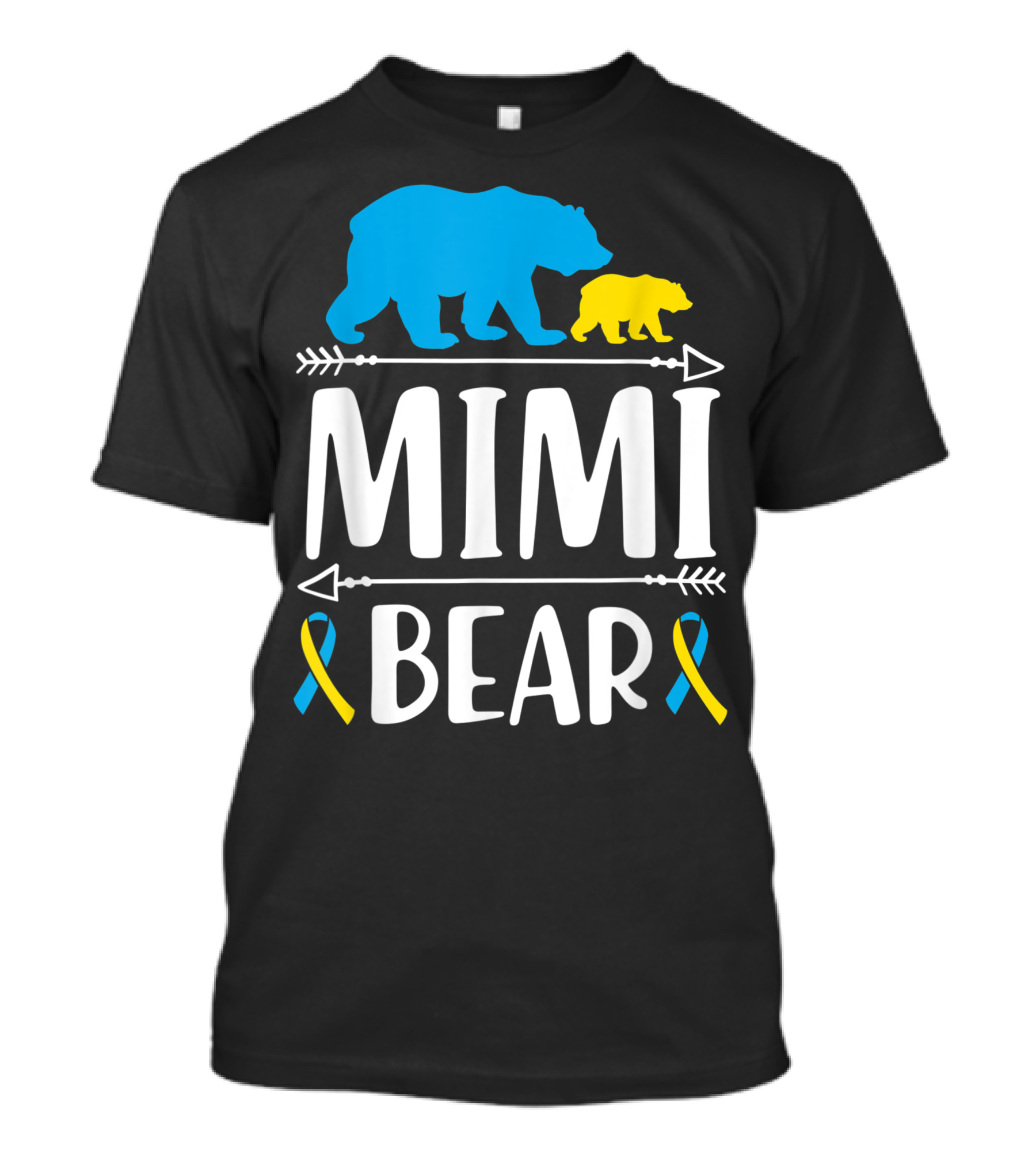 Mimi Bear Down Syndrome Awareness Proud Grandma Bears And Ribbons T-Shirt
