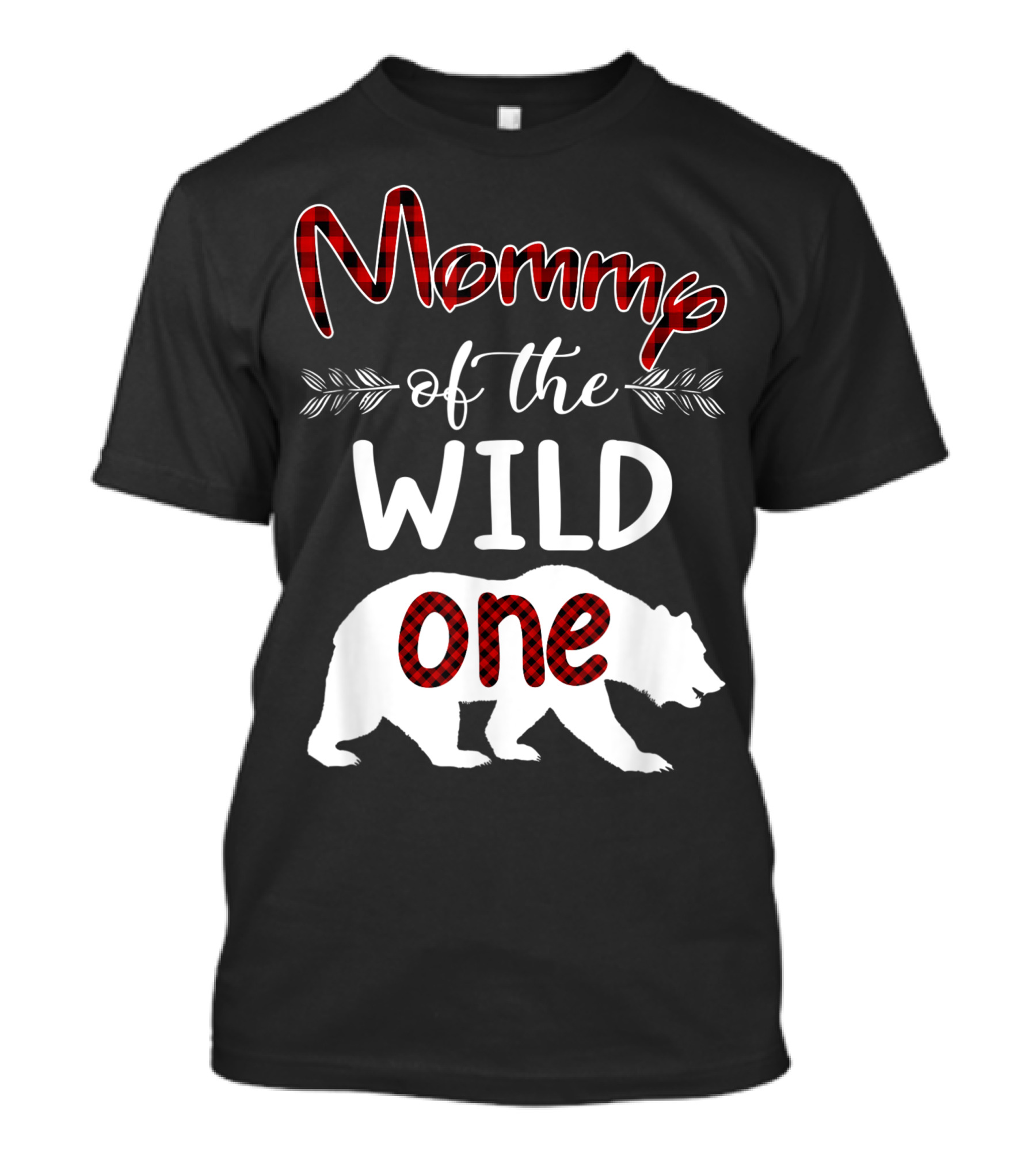 Mommy Of The Wild One Plaid Bear Birthday T-Shirt
