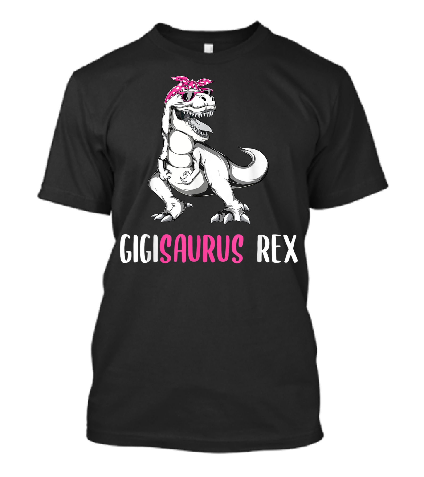 Mothers Day Grandma Gigisaurus Rex Dinosaur With Bandana And Sunglasses T-Shirt