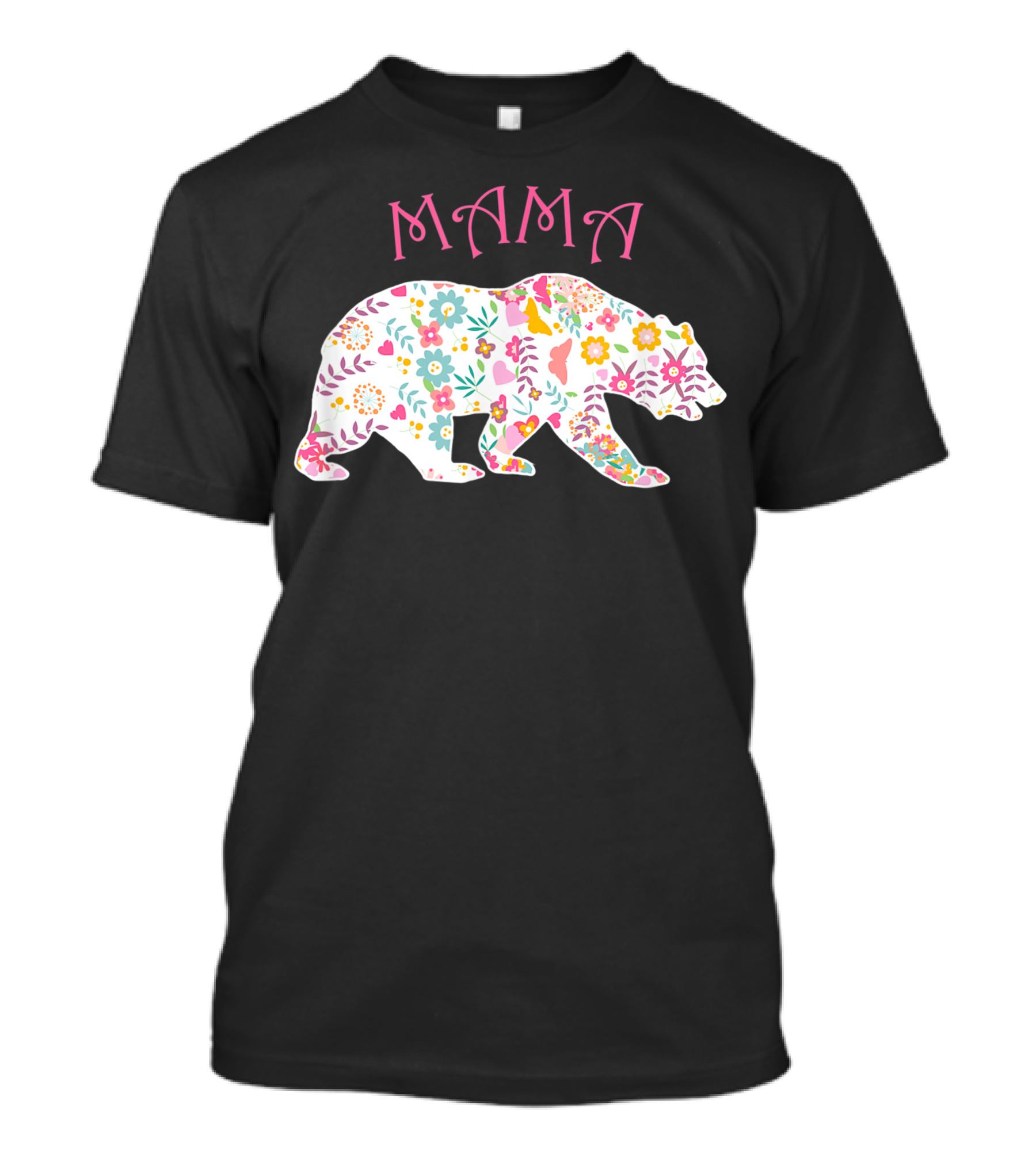Mama Bear Floral Mother's Day Pink T-Shirt