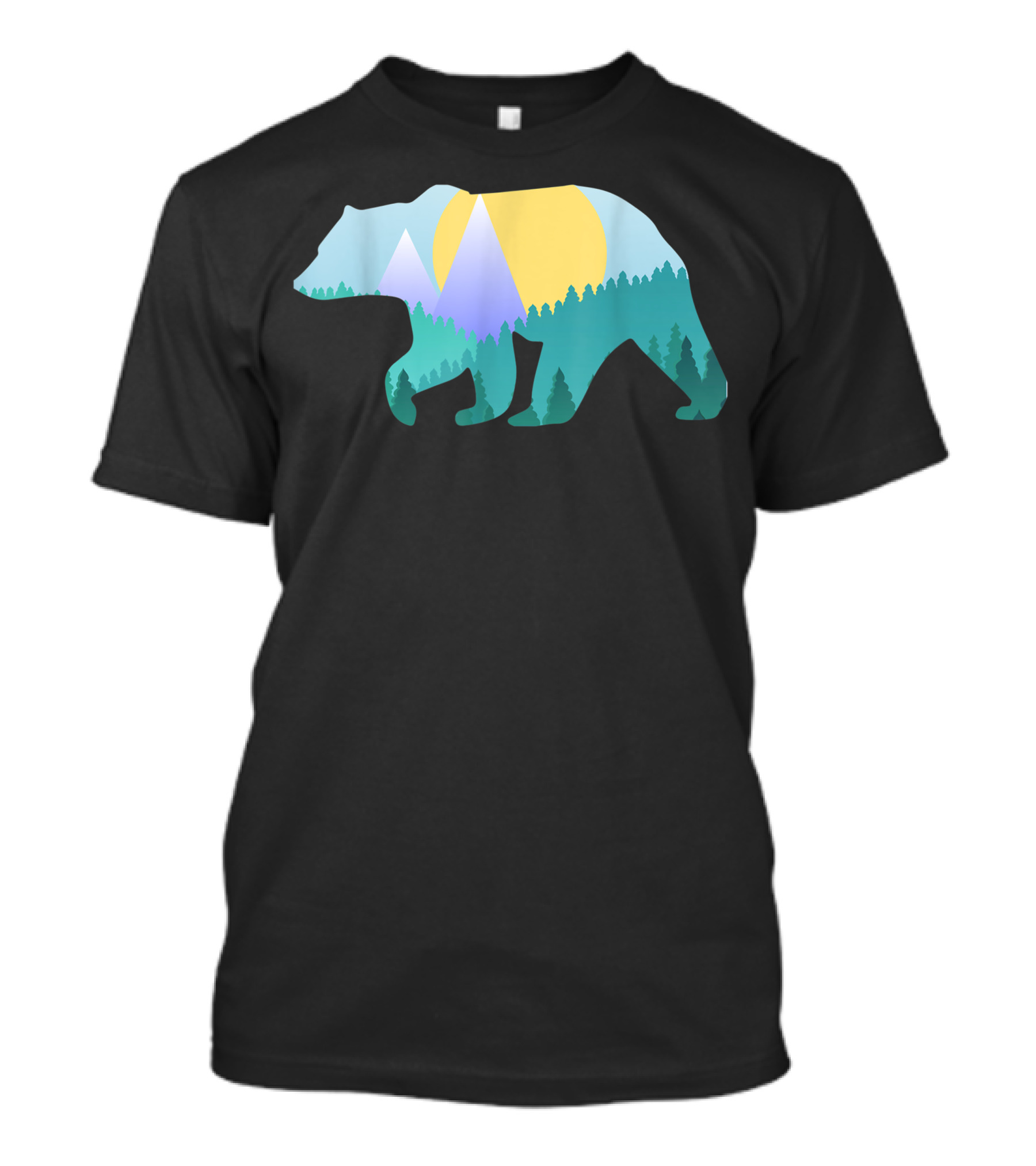 Mountain Bear Nature Hiking Outdoors Camping Mens Womens T-Shirt