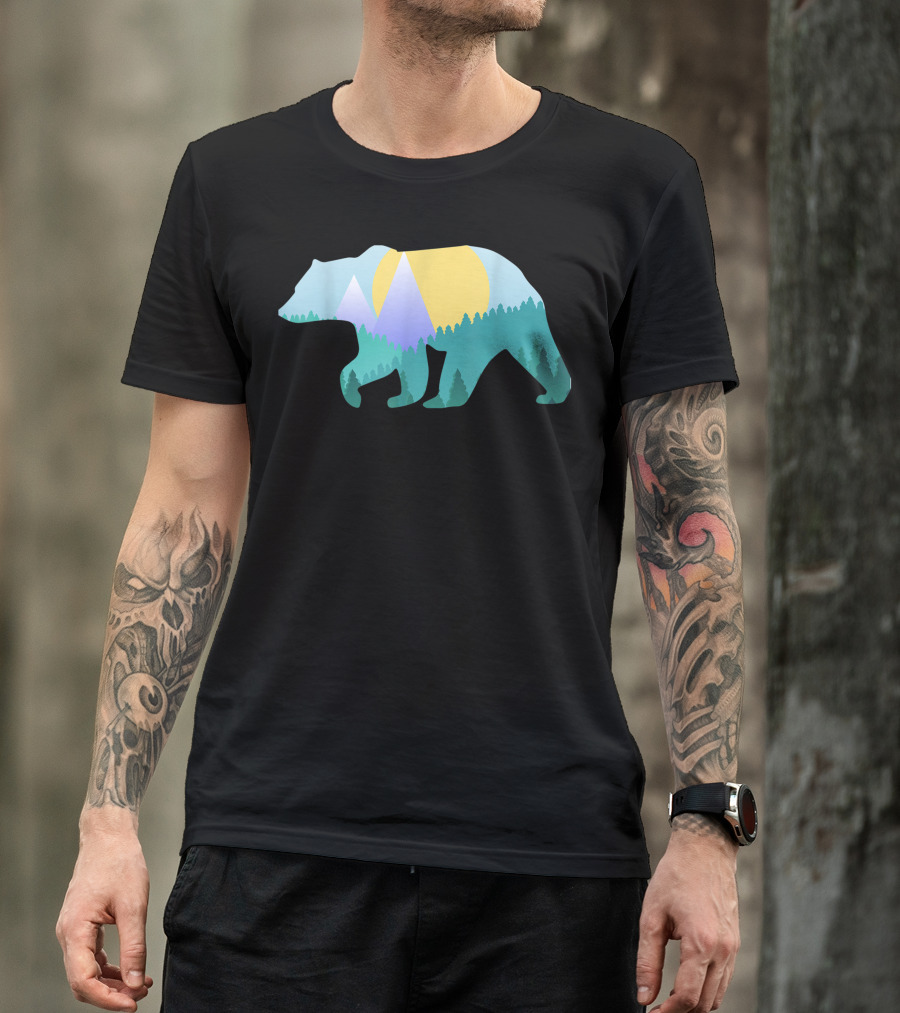 Mountain Bear Nature Hiking Outdoors Camping Mens Womens T-Shirt