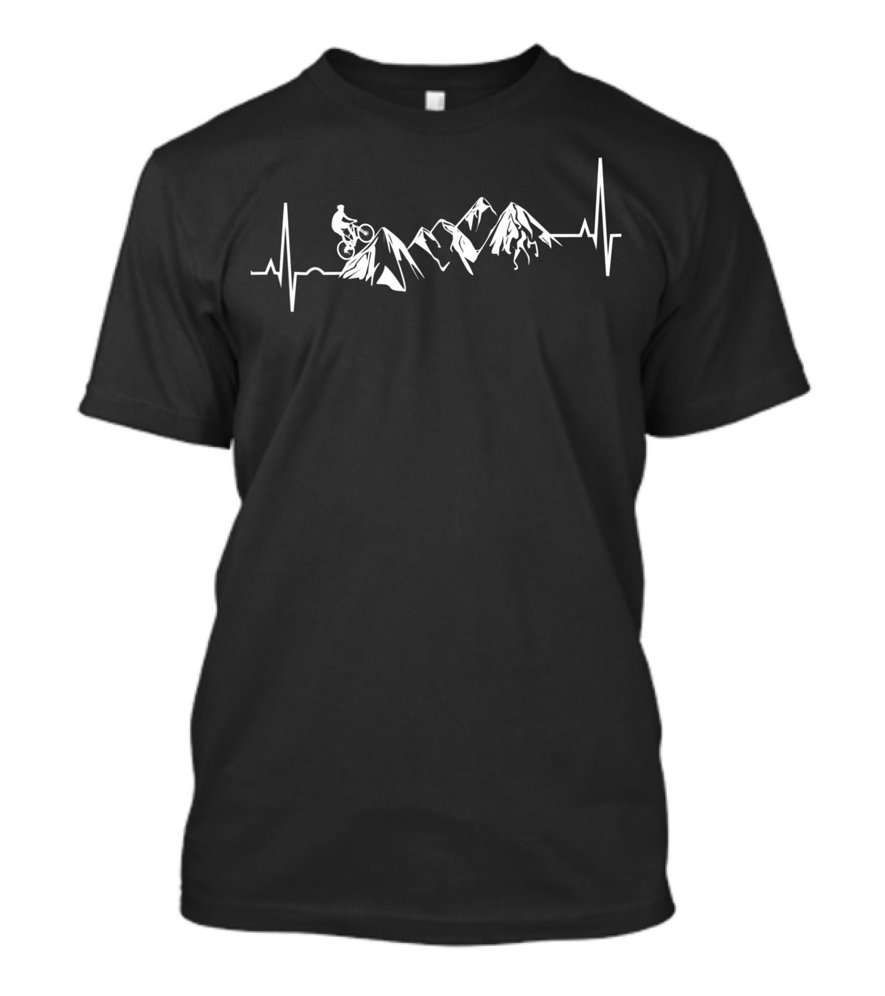 Mountain Bike Heartbeat EKG Mountains T-Shirt