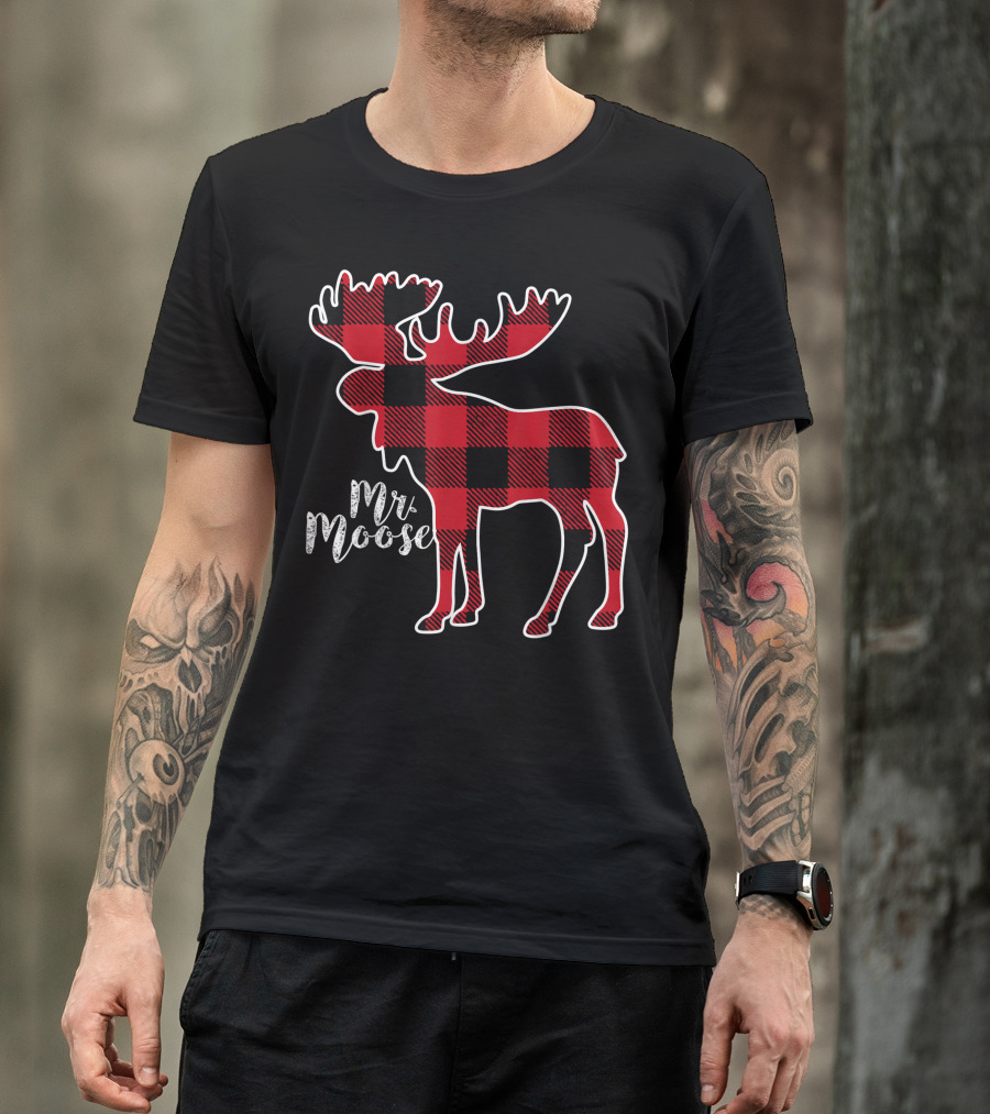 Mr Moose Red Plaid Buffalo Check T-Shirt
