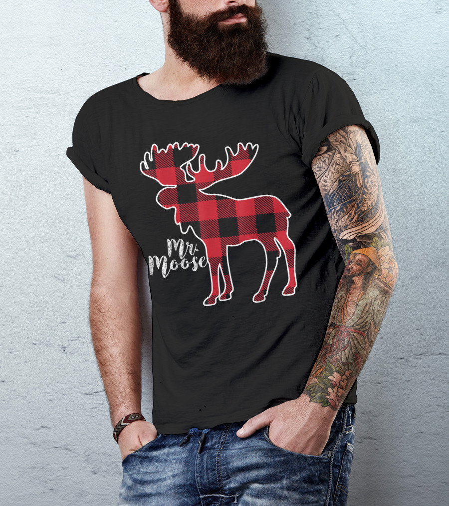Mr Moose Red Plaid Buffalo Check T-Shirt