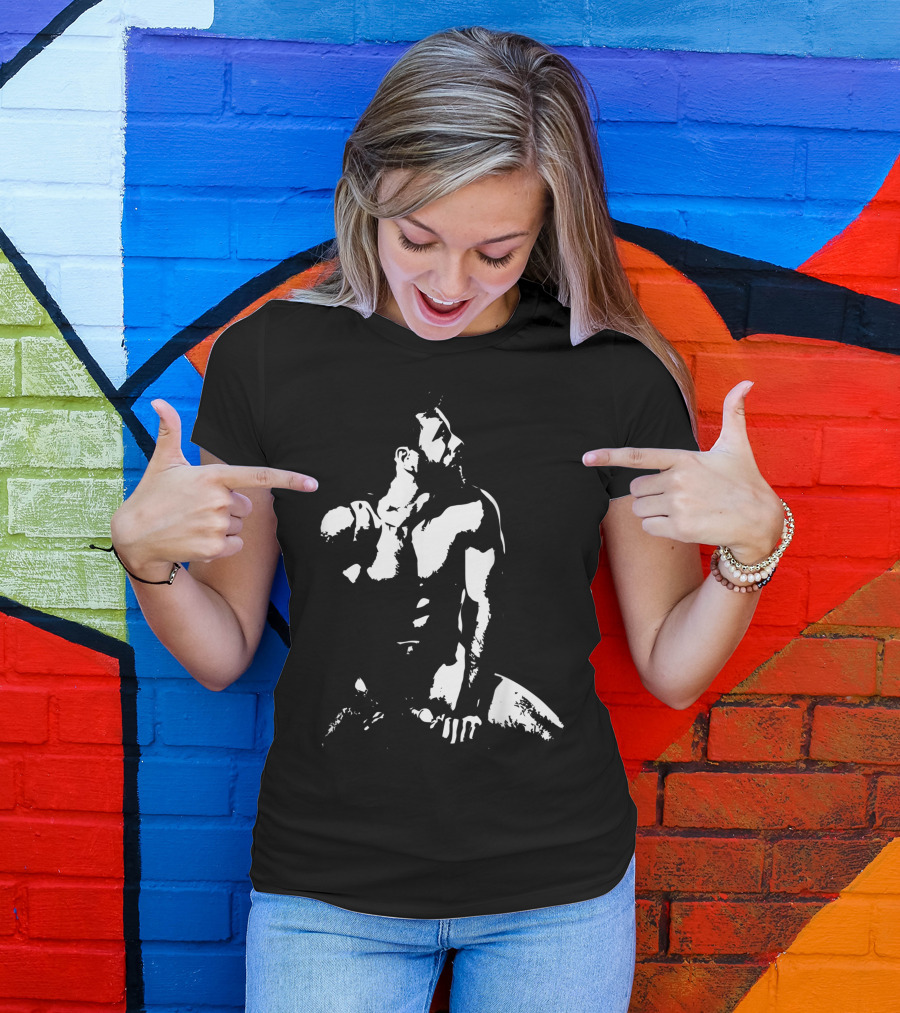 Muscle Bear Silhouette Art Featuring Strong Bearded Figure T-Shirt