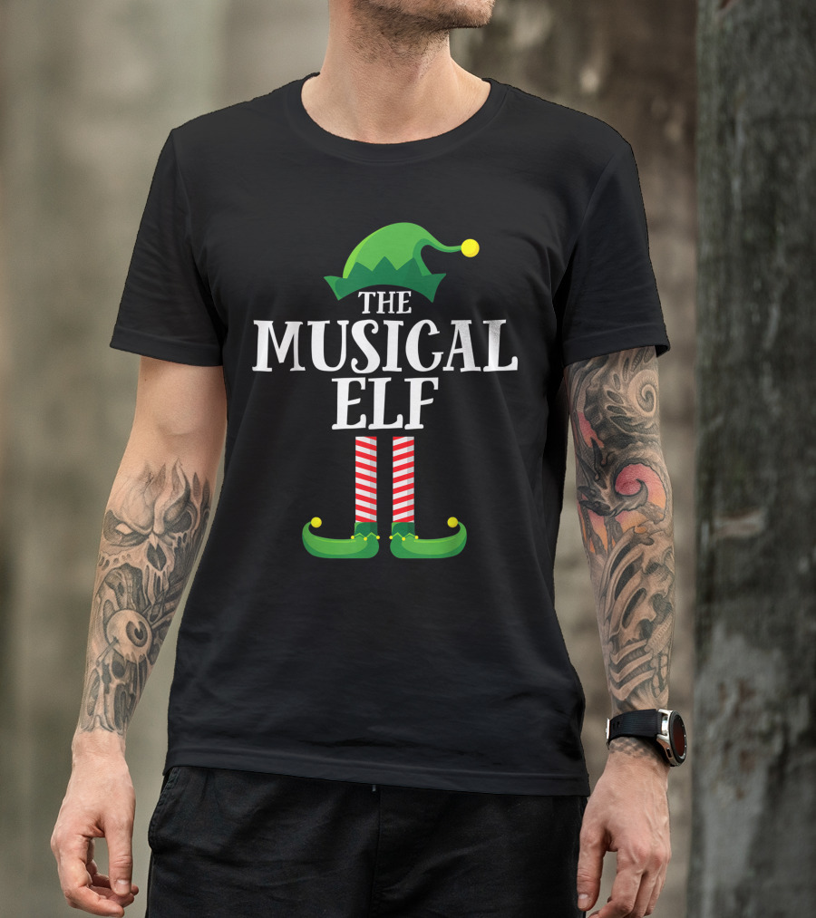 The Musical Elf Matching Family Group Christmas Party Holiday T-Shirt
