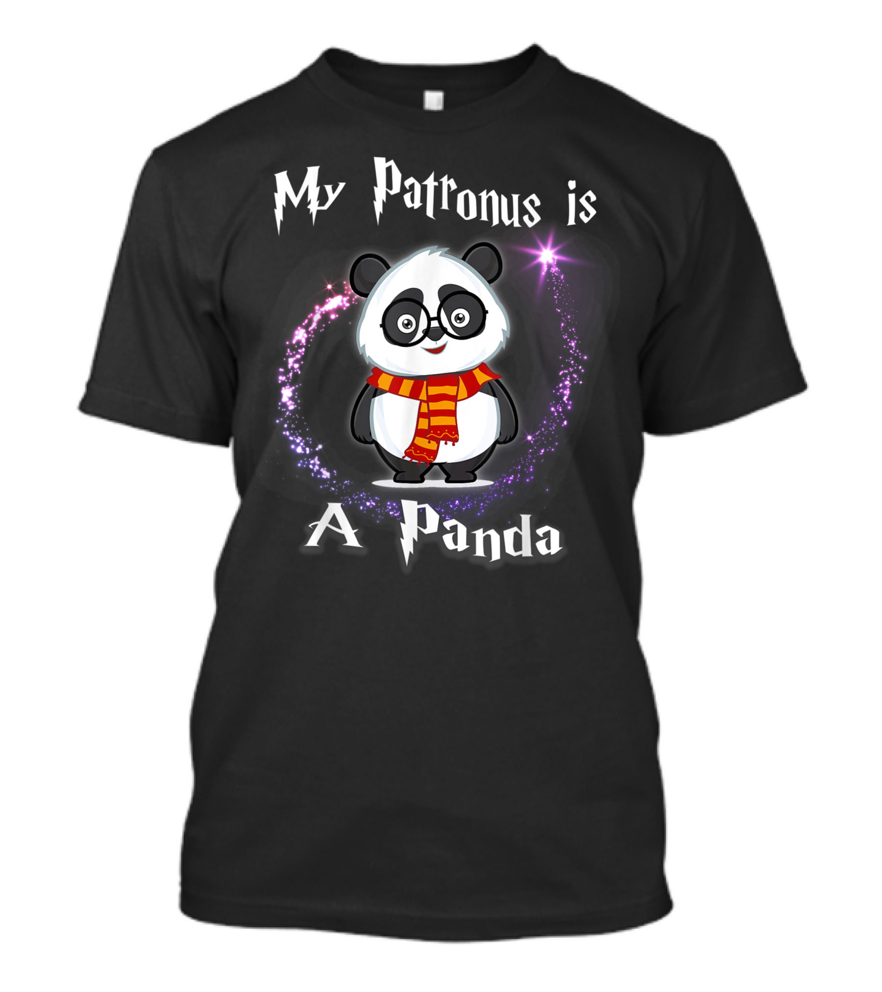 My Patronus Is A Panda In Magical Wizard Style With Glasses And Scarf T-Shirt