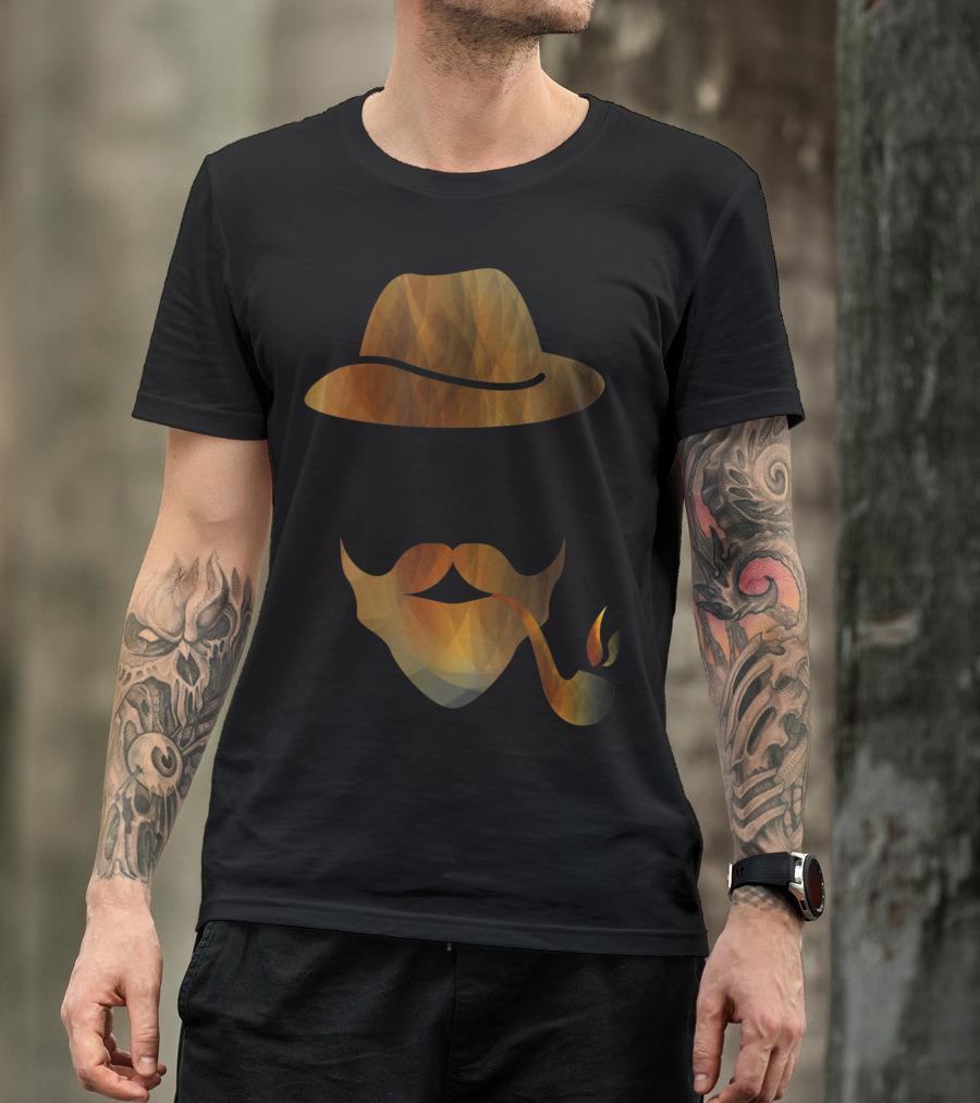 NStyles Men Hat Beard Mustache Pipe Bear Colors T-Shirt
