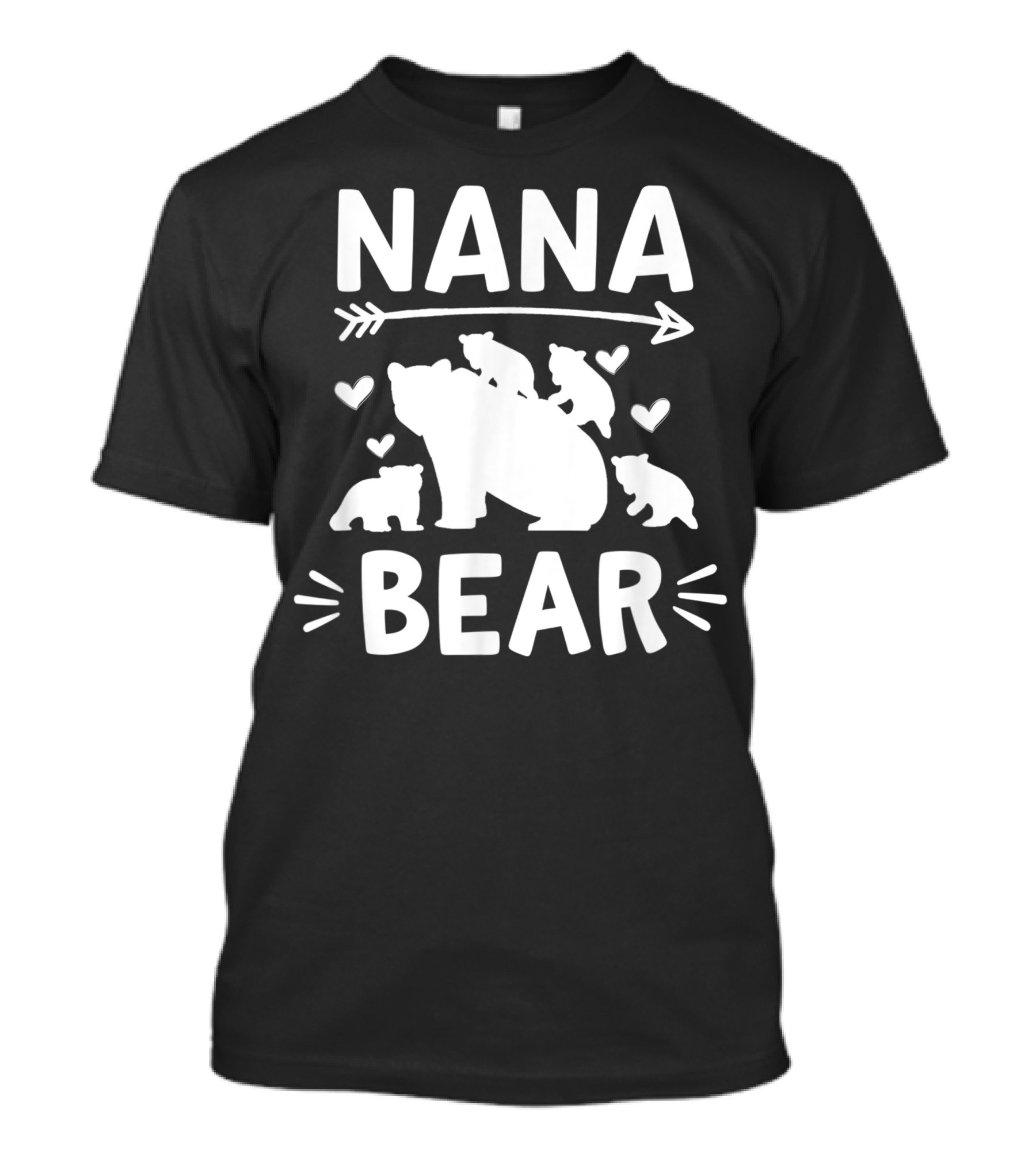 Nana Bear With Cubs And Hearts Cute Grandparents Day T-Shirt