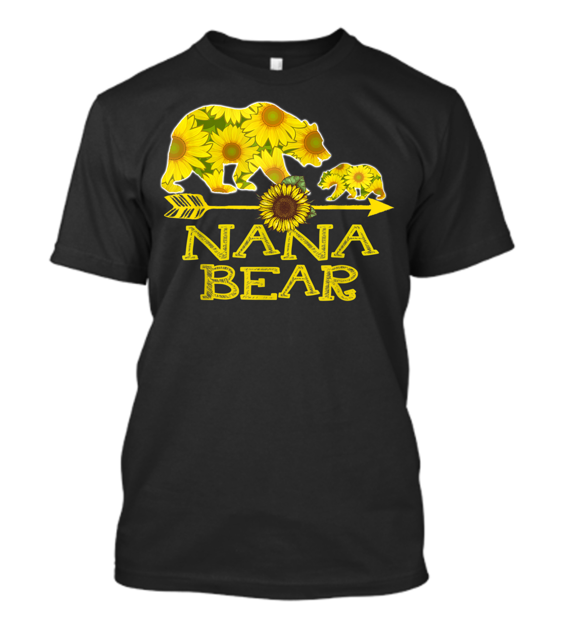 Nana Bear Sunflower Arrow Floral Family T-Shirt
