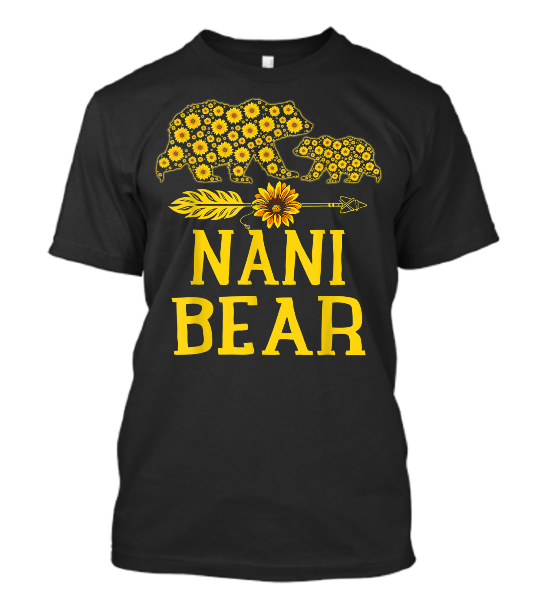 Nani Bear Sunflower Arrow Mother Father Bear Family Sunflower T-Shirt