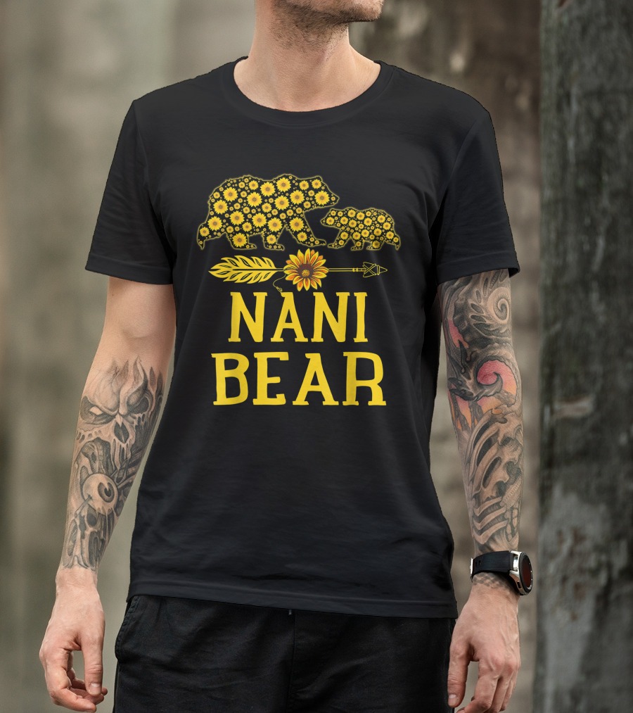 Nani Bear Sunflower Arrow Mother Father Bear Family Sunflower T-Shirt
