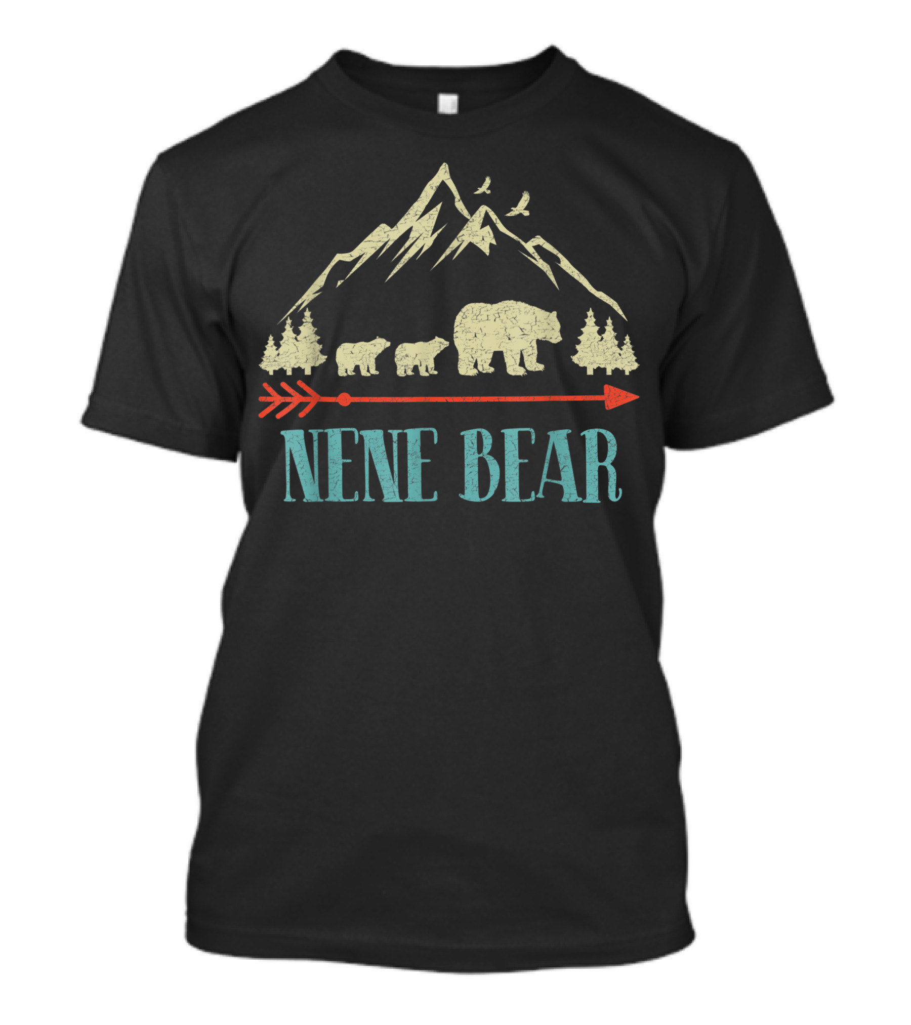 Nene Bear Mountains And Arrow Wildlife Scene T-Shirt