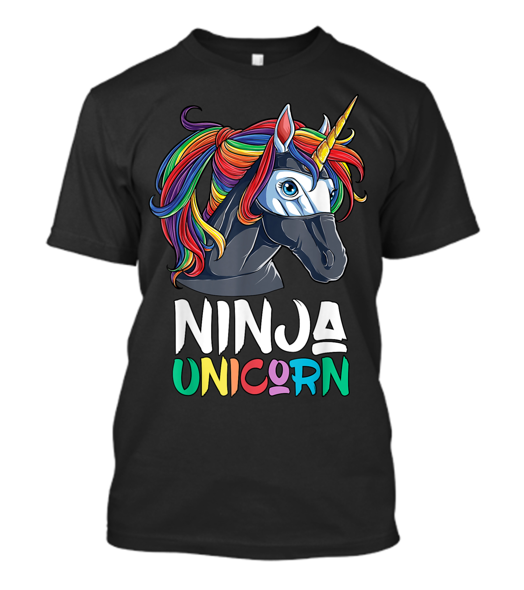 Ninja Unicorn Rainbow Martial Arts Fighter T-Shirt
