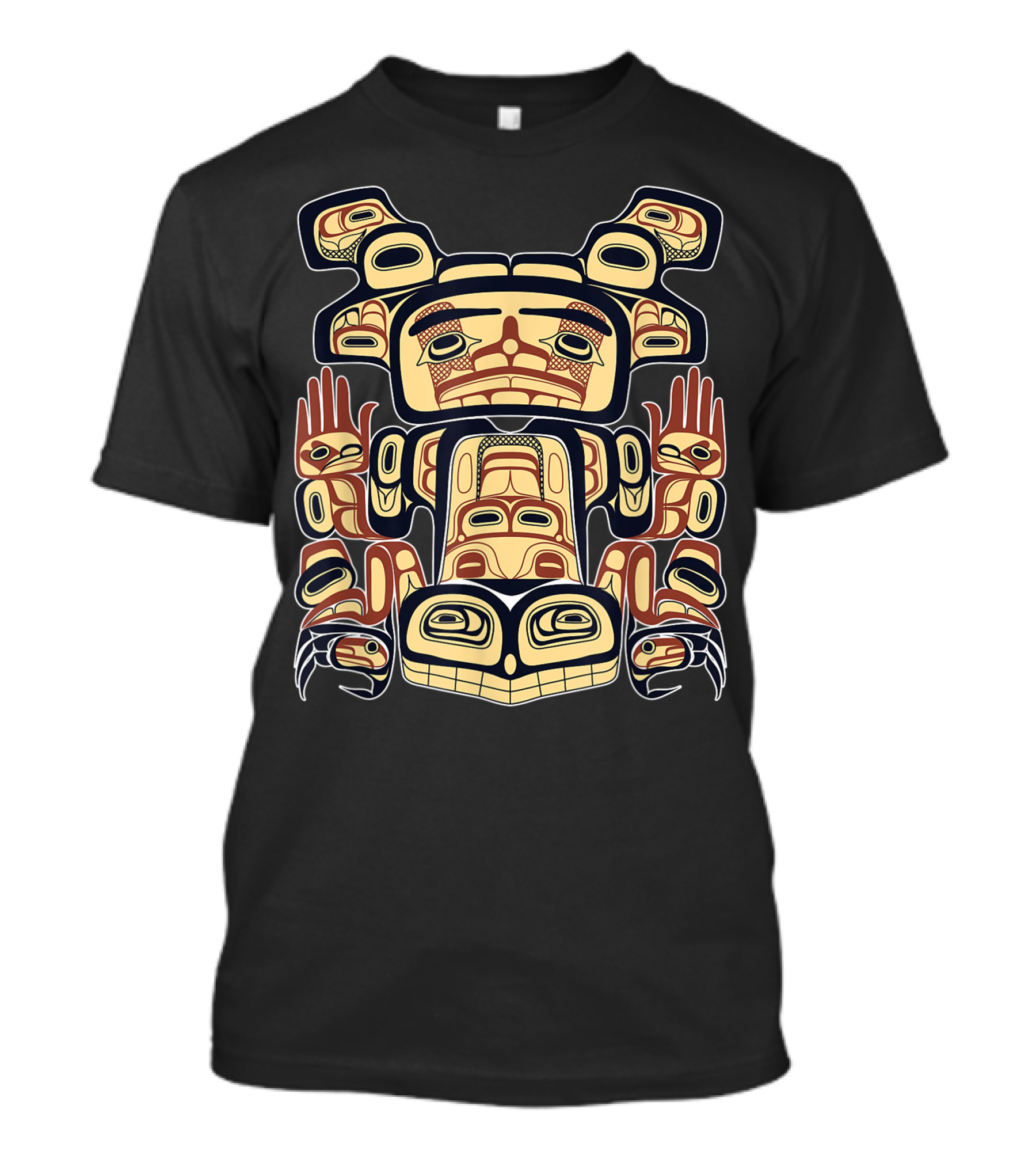 Northwest Native American Indian Haida Tribe Bear And Raven Totem T-Shirt