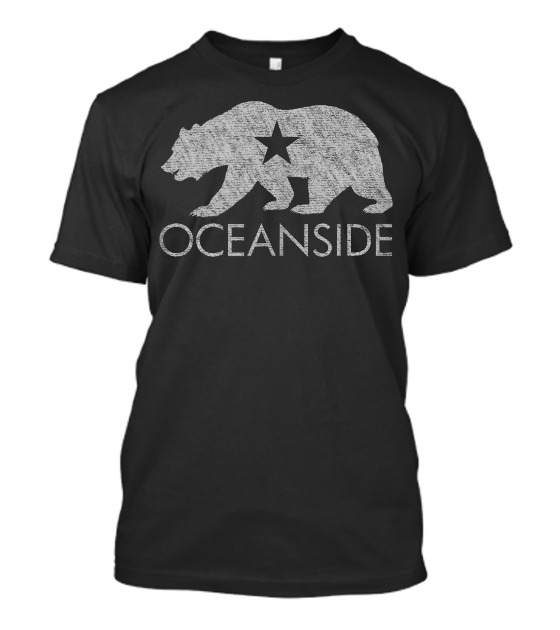 Oceanside California Bear Star T-Shirt