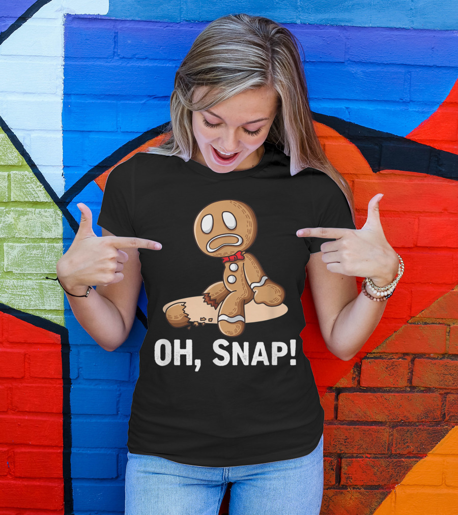 Oh Snap Gingerbread Man Cookie With Broken Leg T-Shirt