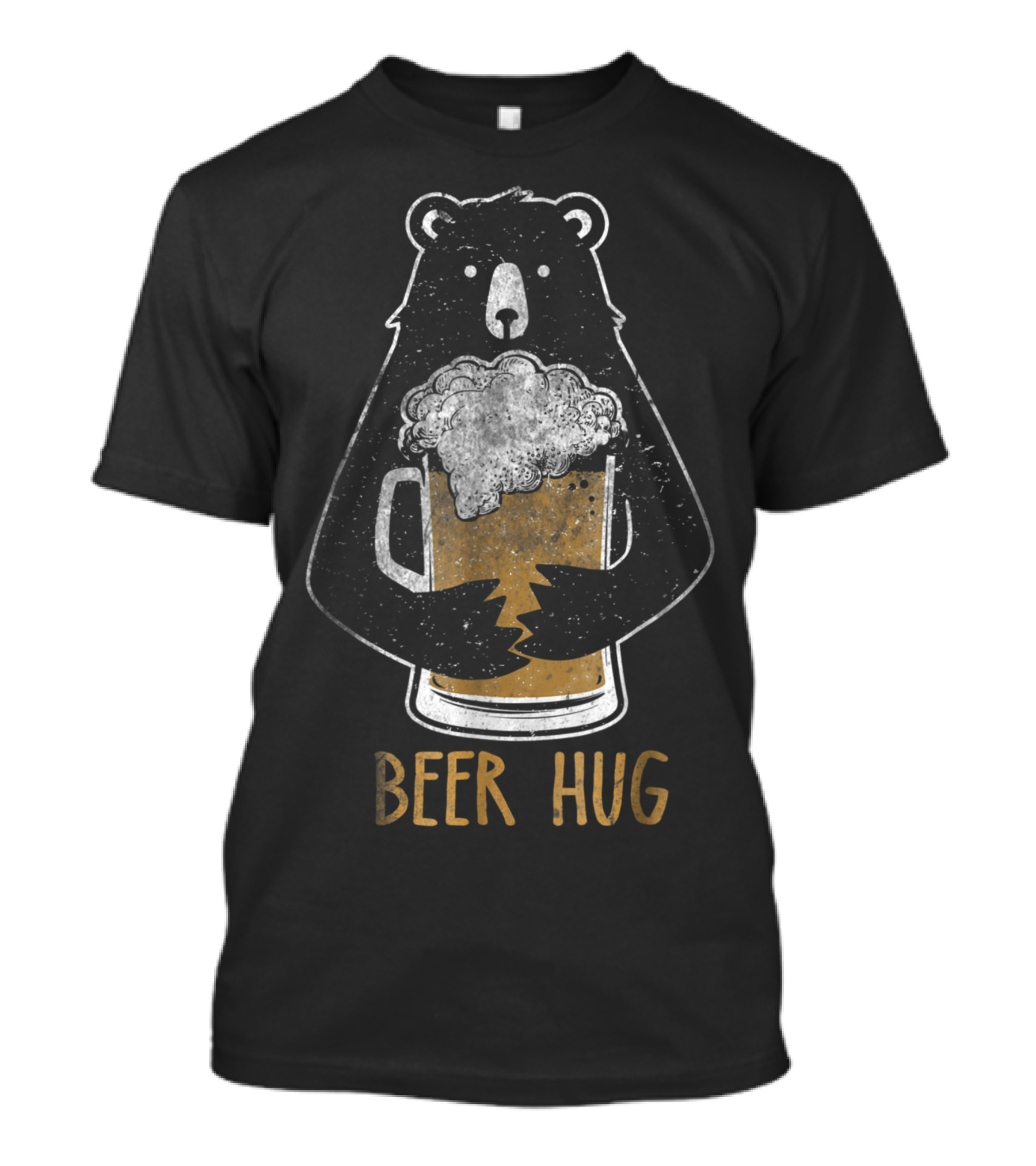 Oktoberfest Beer Hug Drunk Bear With Foam Mug T-Shirt
