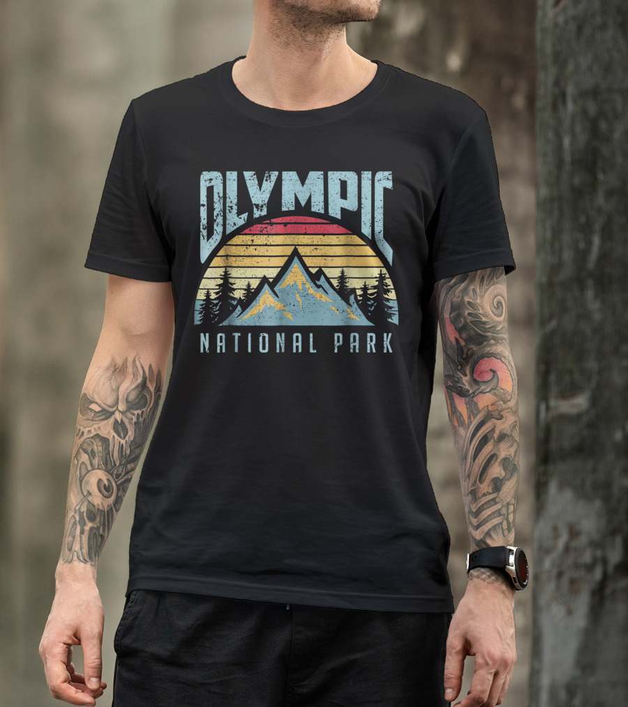 Olympic National Park Mountains Scenic Design Washington USA T-Shirt
