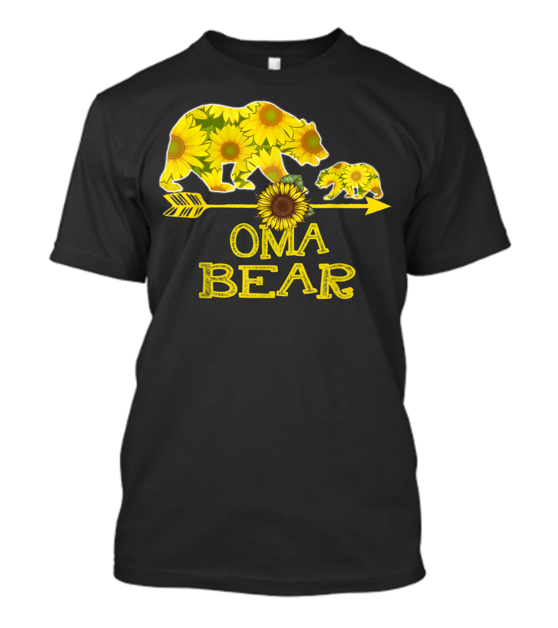 Oma Bear Sunflower With Arrow And Bear Cubs T-Shirt
