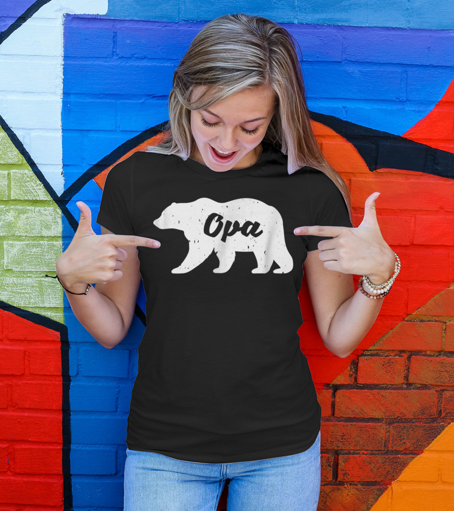 Opa Bear Silhouette Rustic T-Shirt