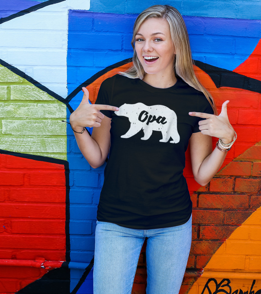 Opa Bear Silhouette Rustic T-Shirt