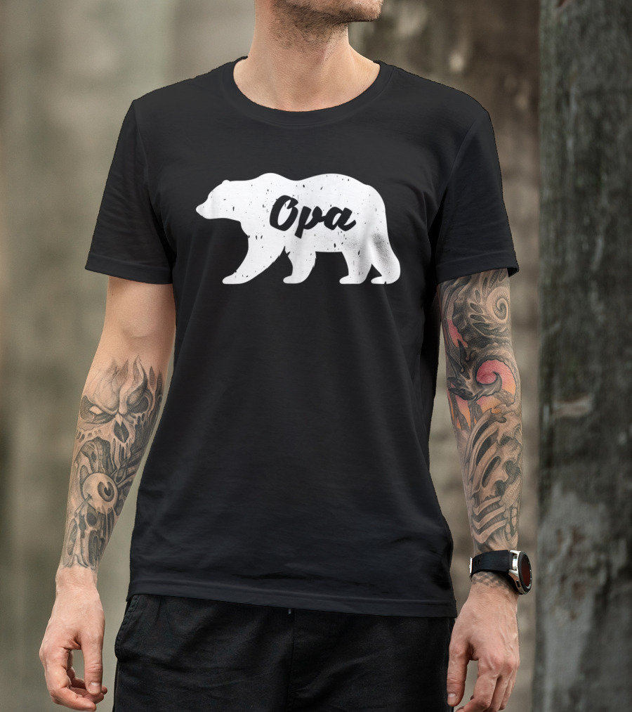 Opa Bear Silhouette Rustic T-Shirt