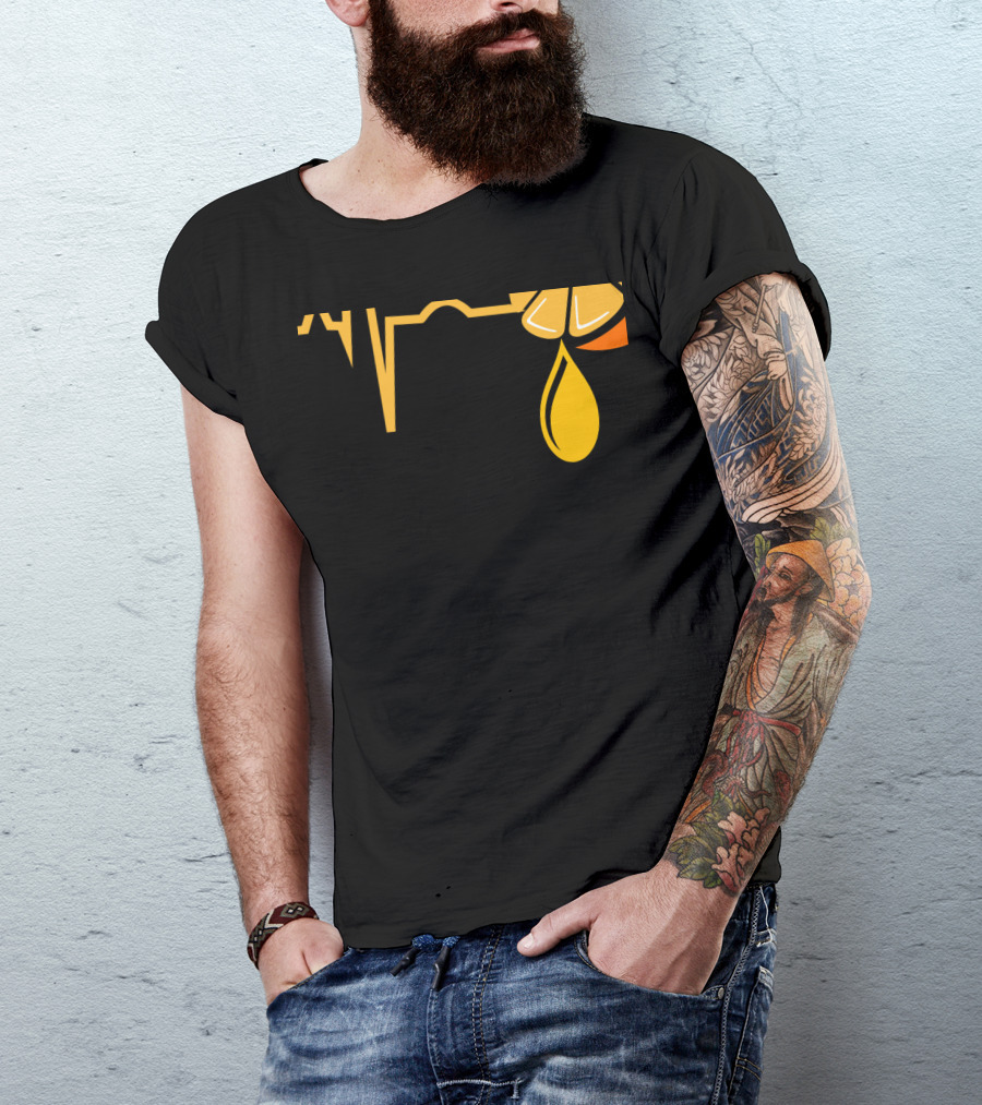 Orange Juice Citrus Heartbeat Pulse Drop T-Shirt