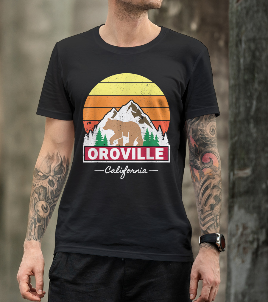 Oroville California Bear Mountains Sunset Vintage Family Group T-Shirt