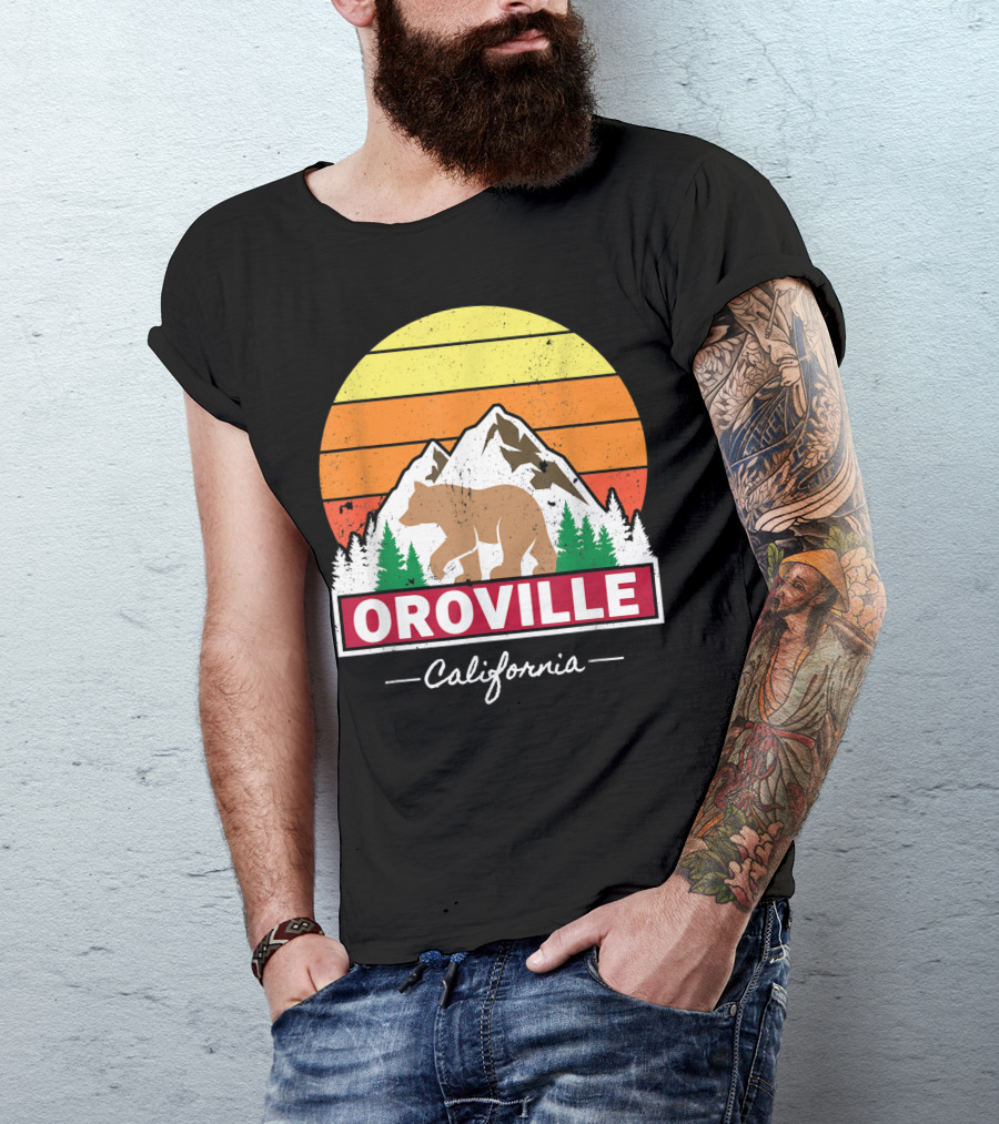 Oroville California Bear Mountains Sunset Vintage Family Group T-Shirt
