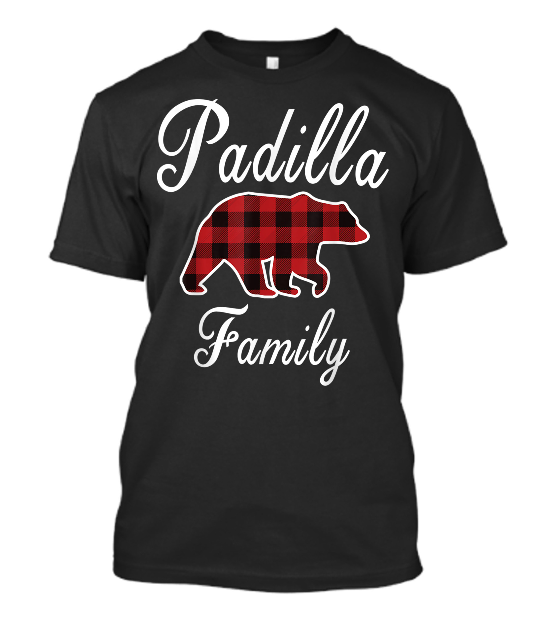 Padilla Family Red Plaid Bear T-Shirt
