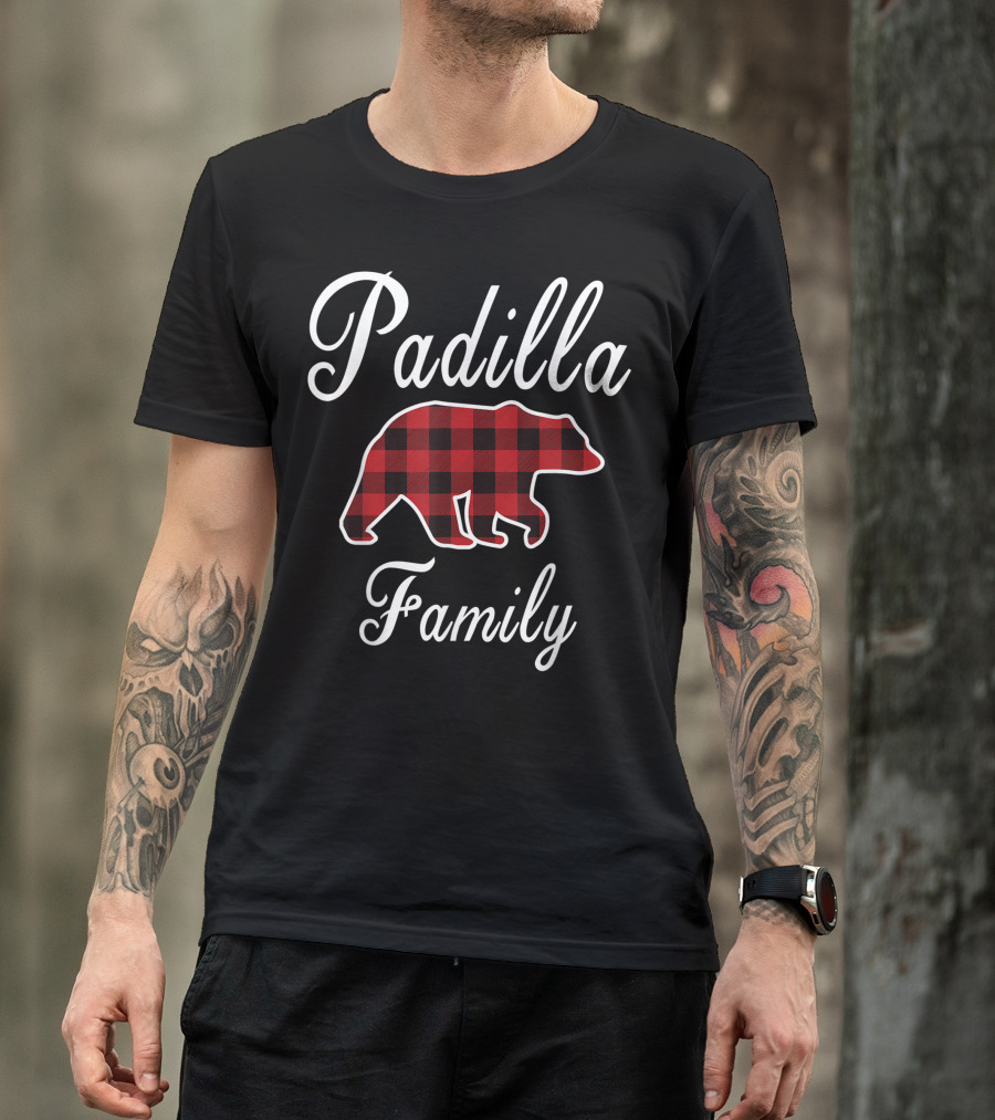 Padilla Family Red Plaid Bear T-Shirt