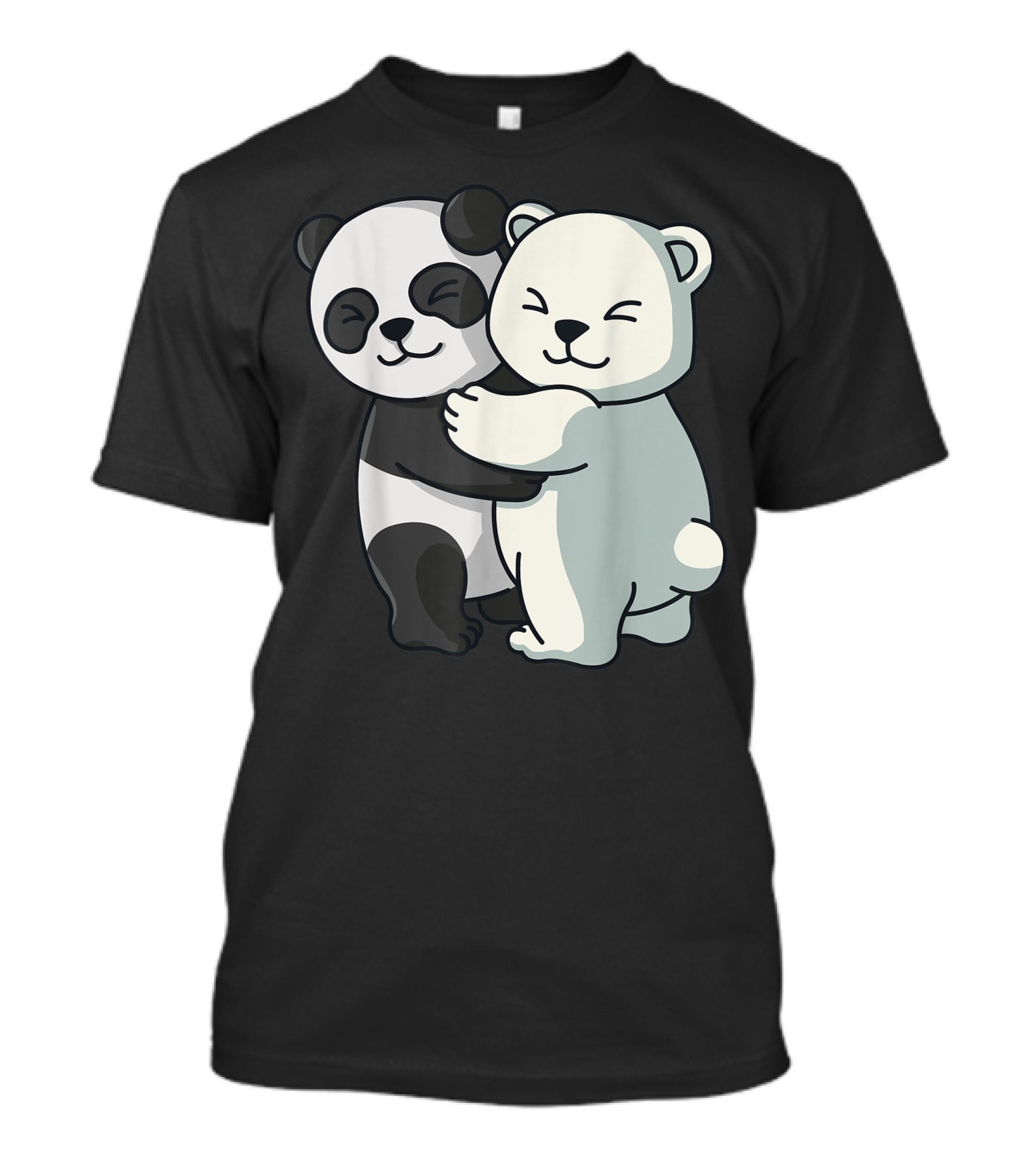 Panda And Polar Bear Cute Icebear Cuddle Animals Hugging Together T-Shirt