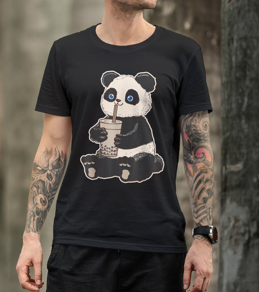 Panda Bear Bubble Tea Boba Animal Drink Giant Pandabear Cute T-Shirt