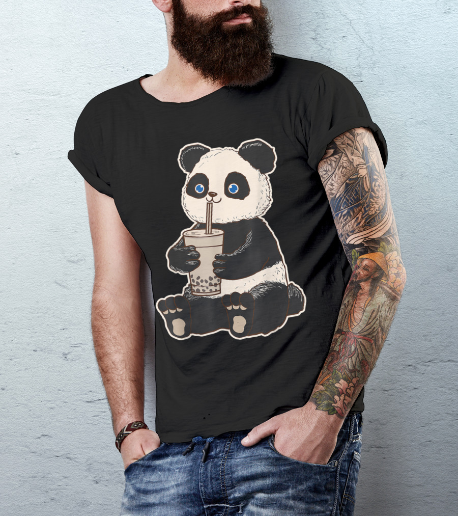 Panda Bear Bubble Tea Boba Animal Drink Giant Pandabear Cute T-Shirt