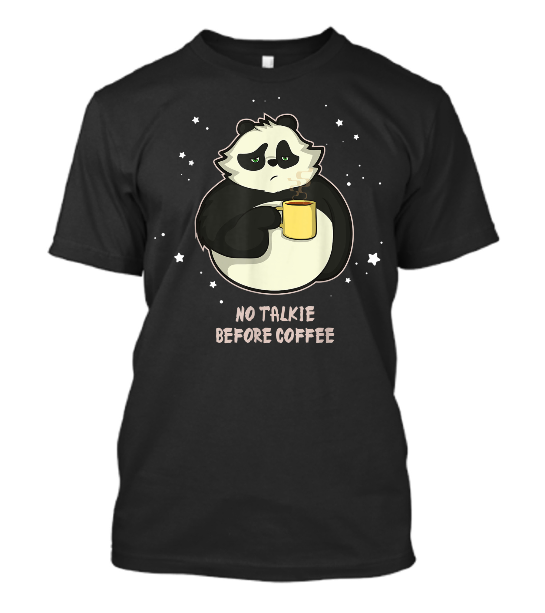 No Talkie Before Coffee Panda Bear T-Shirt