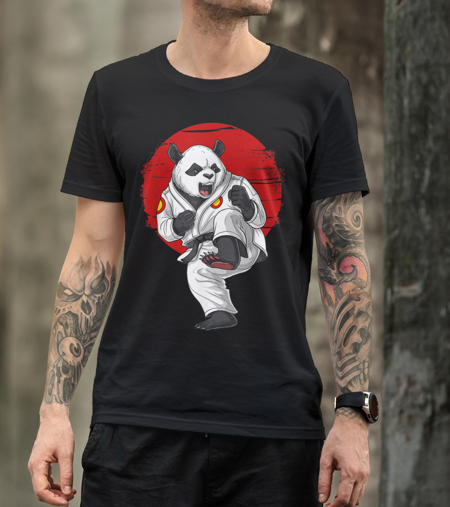 Panda Bear Karate Kung Fu Taekwondo Martial Arts Kickboxing T-Shirt