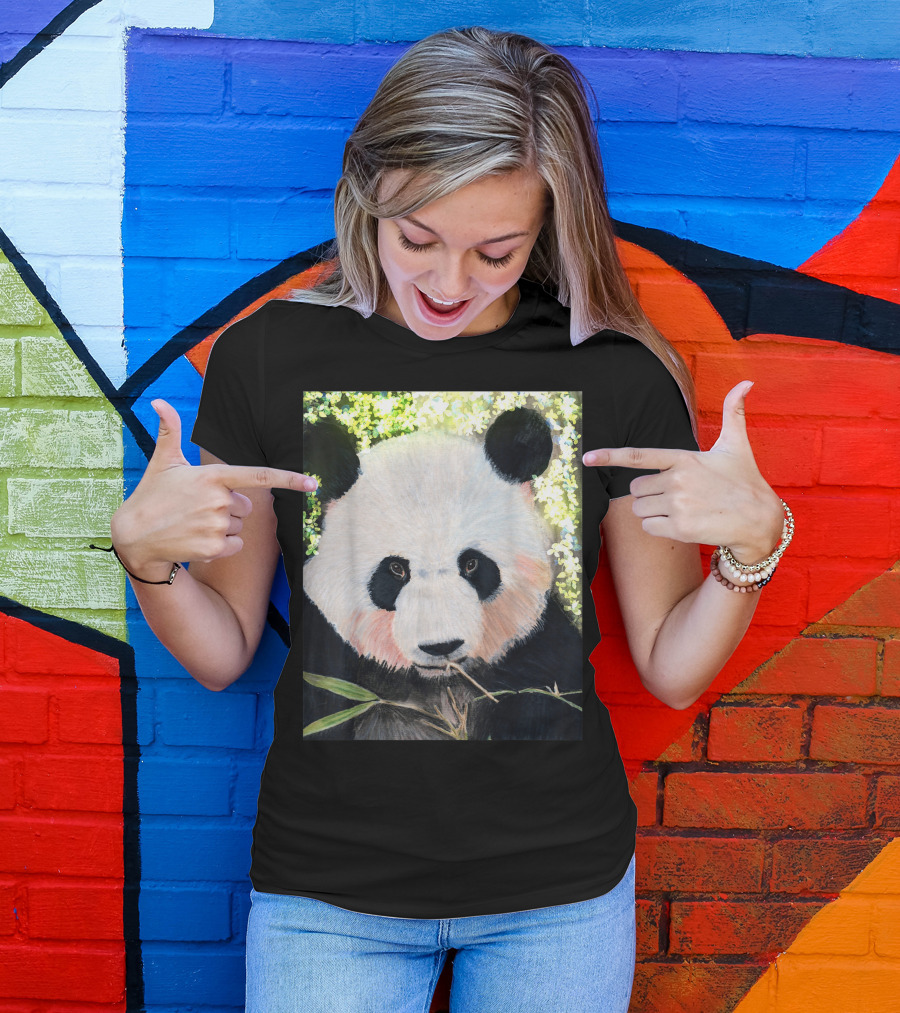 Panda Bear Youth Children And Teens Bamboo Forest T-Shirt